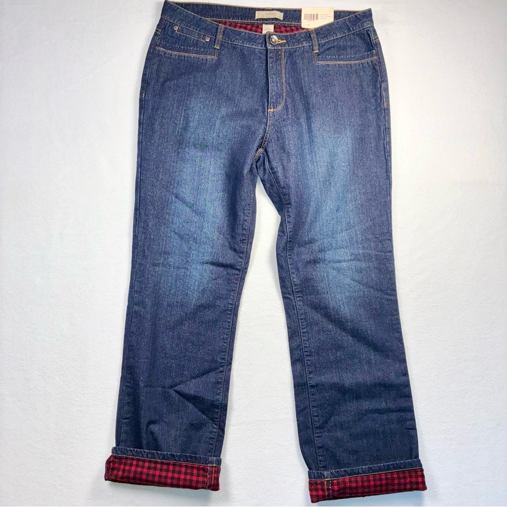 Women’s Flannel Lined Jeans Natural Reflections Outdoor Winter Size 16 NWT